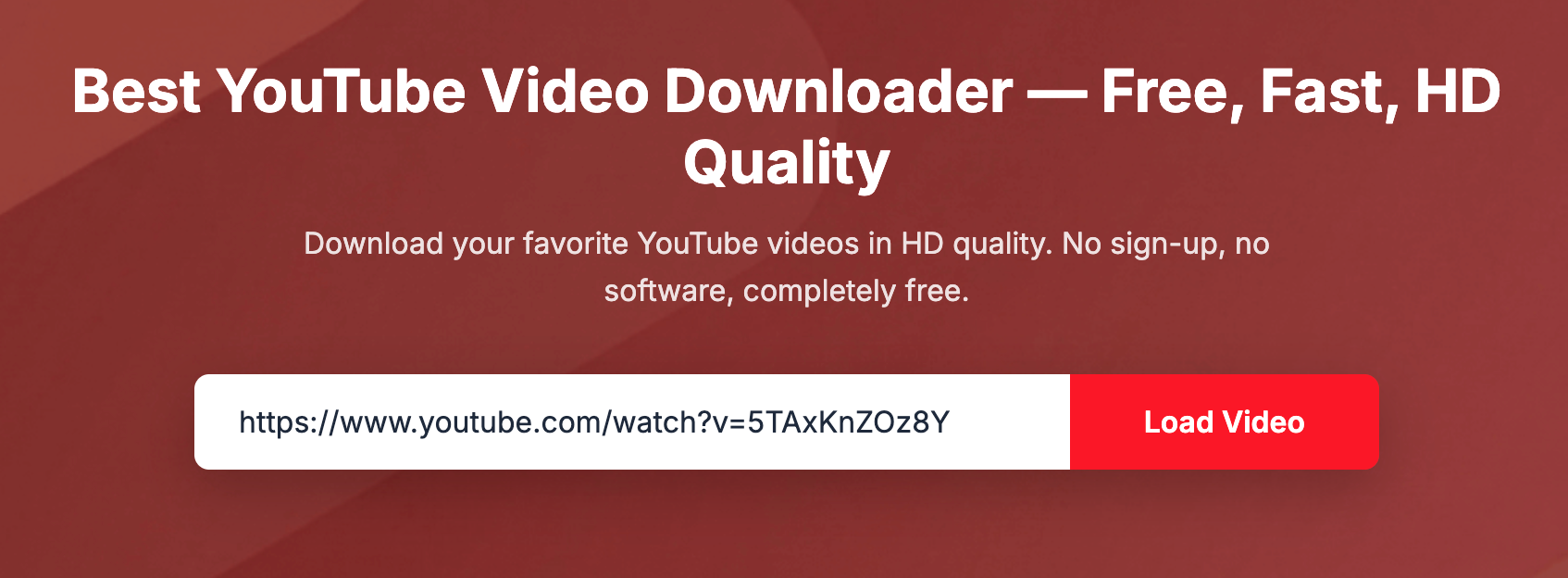 Step 1: Paste YouTube video URL into the input field and click Load Video